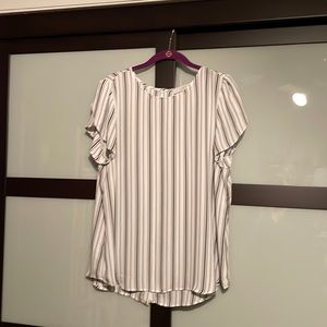 Loft black and white blouse- back buttons